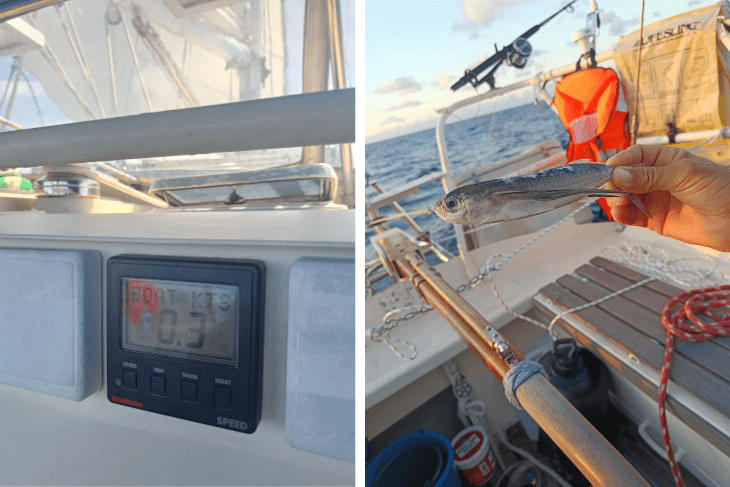 Vie à bord d'un voilier de voyage en traversée dans l'océan Pacifique